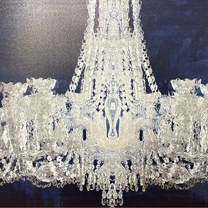 Oliver Gal chandelier ‘Royal Gala Night Silver’ fashion and glam well art canvas